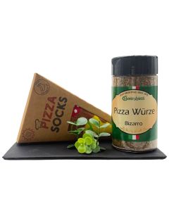1er Geschenk mit Pizza Socken und Pizza W&uuml;rze