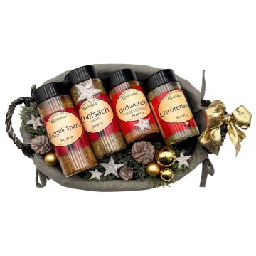 Grill Korb, weihnachtlich dekoriert