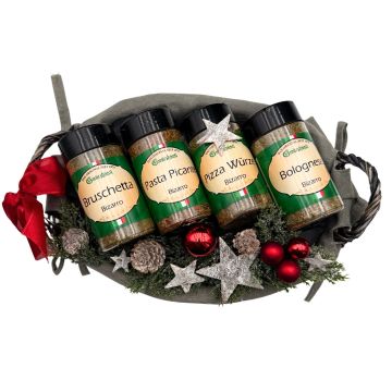 Italy Korb, weihnachtlich dekoriert